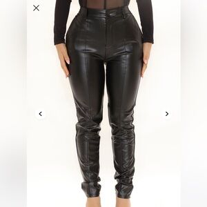 Women's Black Faux Leather Pants